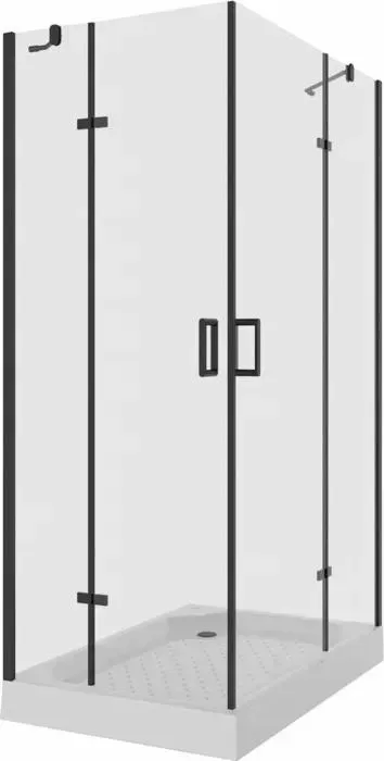 Душевой уголок NIAGARA Nova 120x80 с поддоном, прозрачный, черный (NG-6817-08 BLACK, NG-120-80Q)
