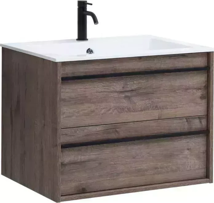 Тумба с раковиной AQUANET с Lino 70 дуб веллингтон (253911, 270159)