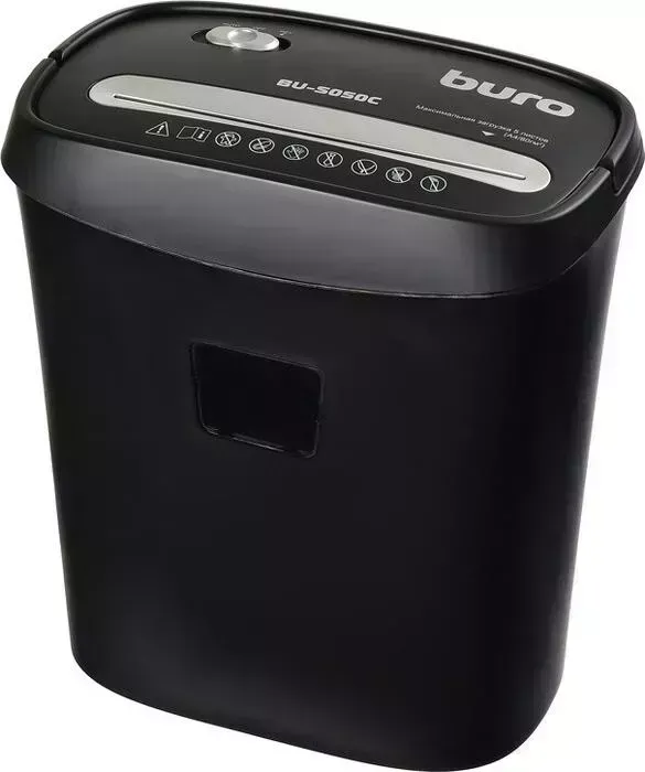 Шредер BURO Home BU-S050C (секр. P-3) фрагменты 5 лист. 13 лтр. пл.карты