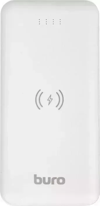 Внешний аккумулятор BURO BPW10E 10000mAh 2A 2xUSB беспроводная зарядка белый (BPW10E10PWT)