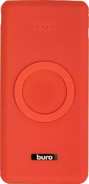 Внешний аккумулятор BURO BPQ10F 10000mAh 3A QC PD 2xUSB беспроводная зарядка красный (BPQ10F18PRD)
