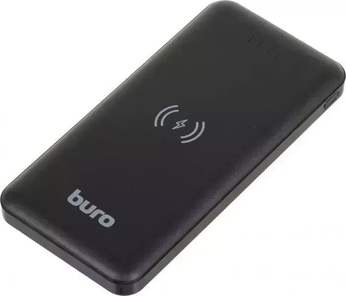 Внешний аккумулятор BURO BPW10E 10000mAh 2A 2xUSB беспроводная зарядка черный (BPW10E10PBK)