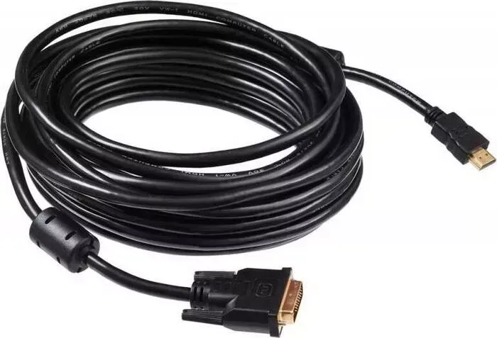 Кабель BURO HDMI-19M-DVI-D-10M HDMI (m) DVI-D (m) 10м феррит.кольца черный