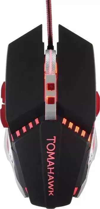 Мышь проводная OKLICK 999G TOMAHAWK черный/серебристый оптическая (3200dpi) USB (8but) (1102293)