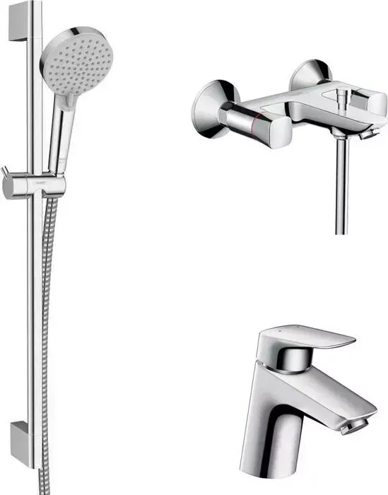 Комплект смесителей Hansgrohe Logis с душевым гарнитуром (71243000, 71070000, 26275000)