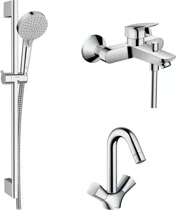 Комплект смесителей Hansgrohe Logis с душевым гарнитуром (71400000, 71222000, 26275000)