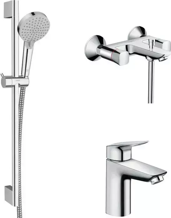 Комплект смесителей Hansgrohe Logis с душевым гарнитуром (71243000, 71101000, 26275000)