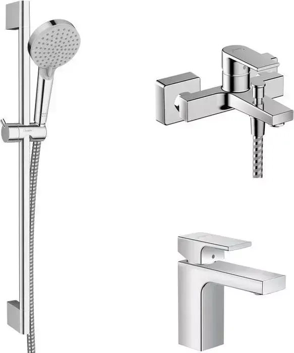 Комплект смесителей Hansgrohe Vernis Shape с душевым гарнитуром, хром глянцевый (71453000, 71568000, 26275000)