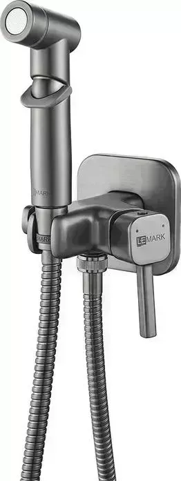 Смеситель для душа LEMARK Solo с гигиеническим душем, графит (LM7165GM)