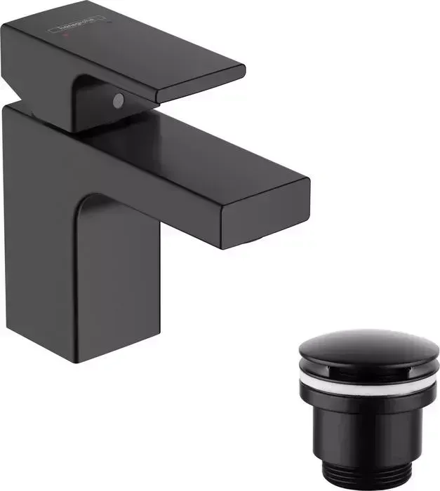 Смеситель для раковины Hansgrohe Vernis Shape с донным клапаном, черный матовый (71567670, LM8500BL)