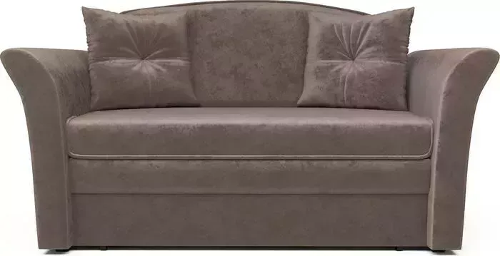 Диван Mebel Ars выкатной Малютка №2 бархат серо-шоколадный STAR VELVET 60 COFFEE ППУ