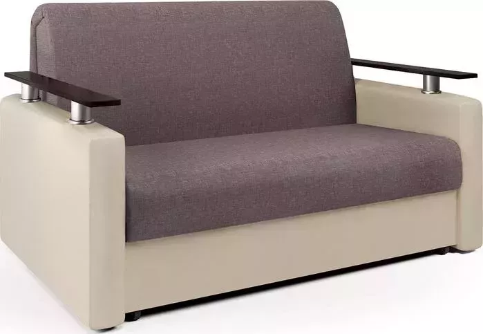 Диван-кровать Шарм-Дизайн Шарм 100 рогожка латте и экокожа беж