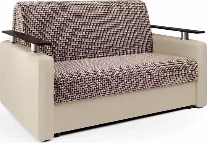 Диван-кровать Шарм-Дизайн Шарм 100 Корфу коричневый и экокожа беж