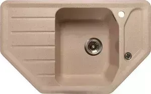 Мойка кухонная GranFest гранит угловая 800x500 (Gf-C800E бежевая)