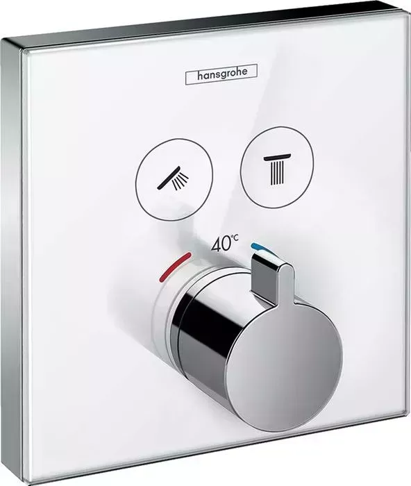 Термостат для ванны Hansgrohe ShowerSelect Glass механизма 01800180, белый/хром (15738400)