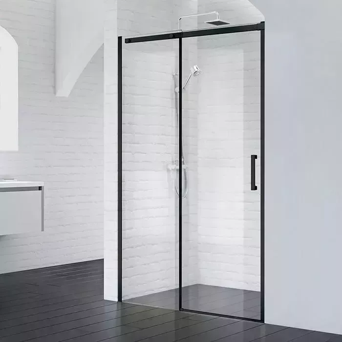 Душевая дверь BELBANGO Acqua 130х195 прозрачная, черный (ACQUA-BF-1-130-C-NERO)