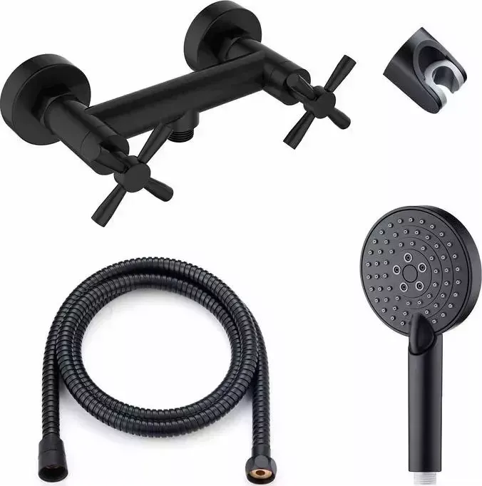 Комплект смесителей Orange Mia для душа, душевой гарнитур, черный (M34-320B)