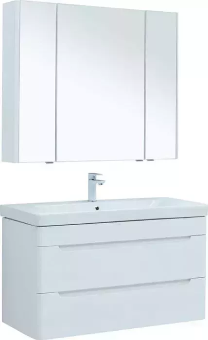 Мебель для ванной AQUANET София 105 два ящика, белый глянец