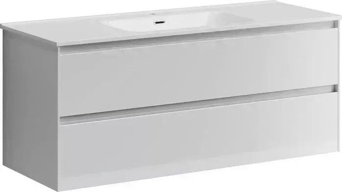 Тумба с раковиной Sancos с Cento 120 два ящика, белый глянец (CN120-2W, CN7004)