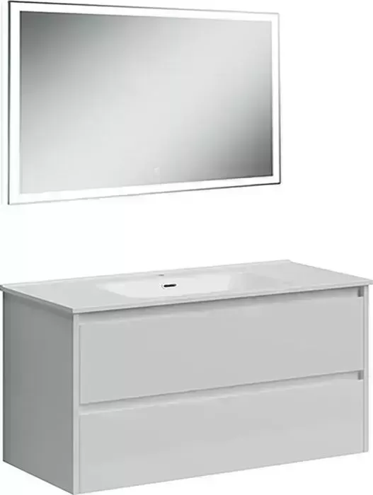 Мебель для ванной Sancos Libra 100 два ящика, белый глянец