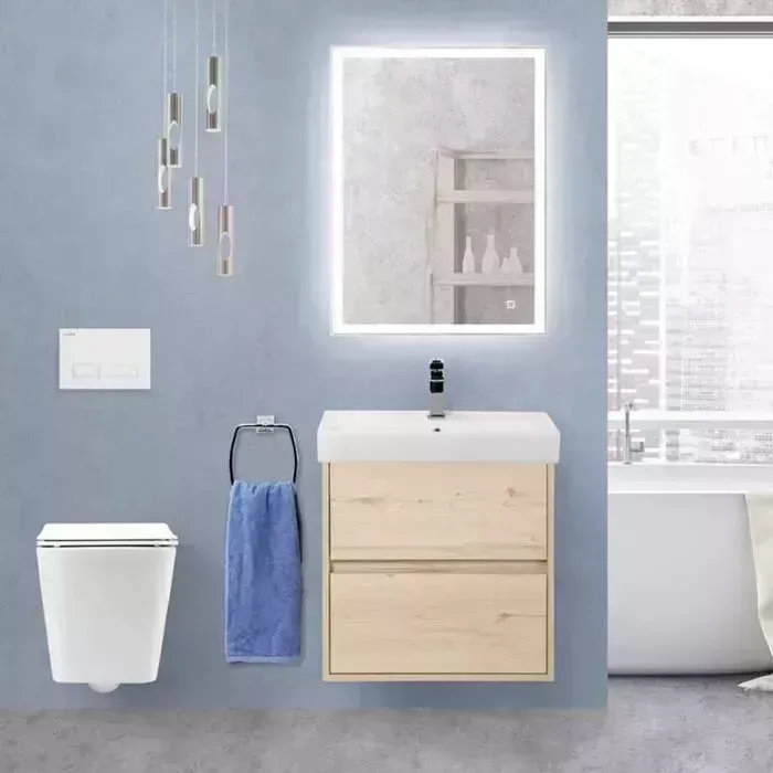 Мебель для ванной BELBANGO Neon 60 два ящика, Pino Bianco