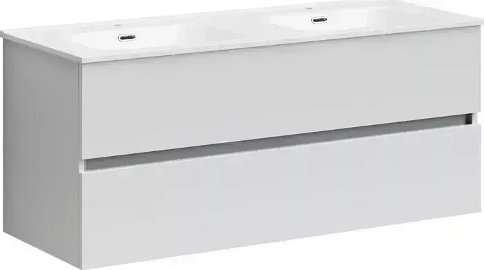 Тумба с раковиной Sancos с Urban 120 два ящика, белый глянец (UR120-2W, CN7004)