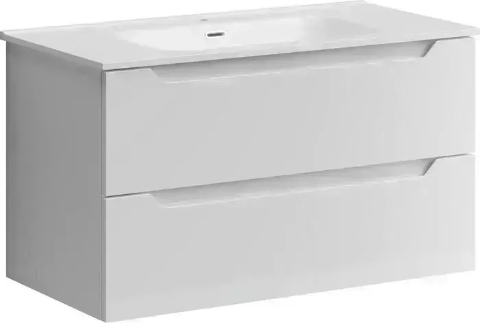 Тумба с раковиной Sancos с Norma 2.0 90 два ящика, белый глянец (NR2.090W, CN7002)