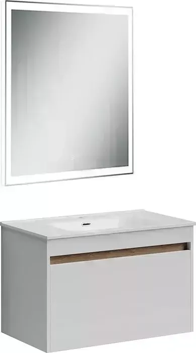 Мебель для ванной Sancos Smart 80 два ящика, белый глянец