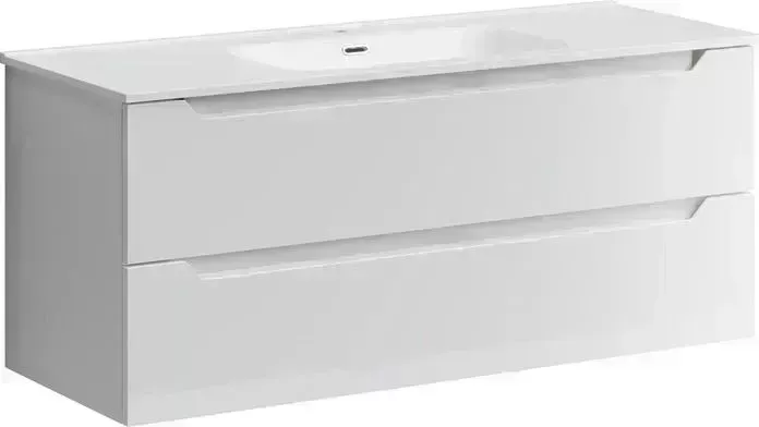 Тумба с раковиной Sancos с Norma 2.0 120 два ящика, белый глянец (NR2.120-1W, CN7006)