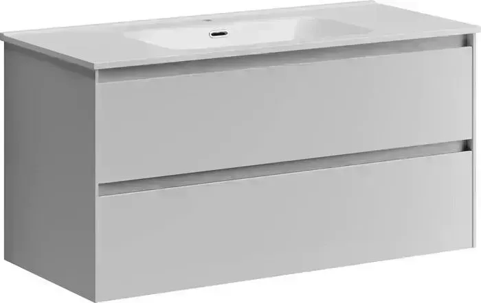 Тумба с раковиной Sancos с Cento 100 два ящика, белый глянец (CN100W, CN7003)