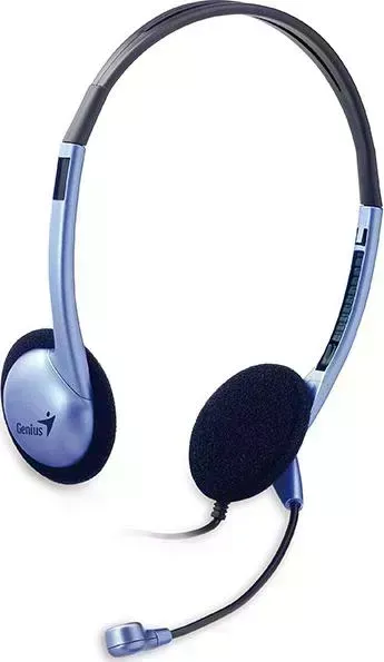 Наушники GENIUS HS-02B, легкая, регулируемое оголовье, мягкие амбушюры, выносной микрофон с шумоподавлением, регулировка (31710037100)