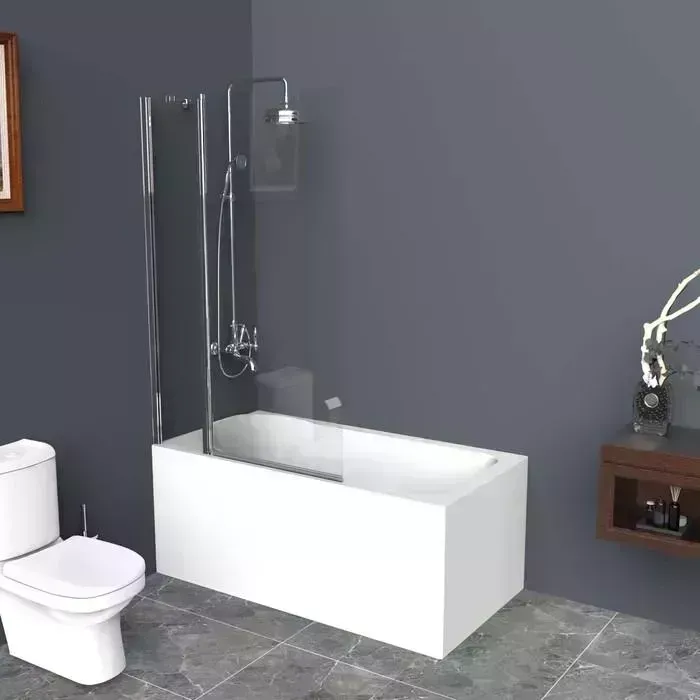 Шторка для ванны BELBANGO Uno V-11 90х150 прозрачная, хром (UNO-V-11-90/150-C-Cr)