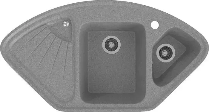 Мойка кухонная Gamma Stone GS-16-09 темно-серый, с сифоном
