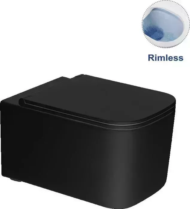 Унитаз подвесной Vincea Ultra с тонким сиденьем микролифт, черный матовый (VT1-32MB)