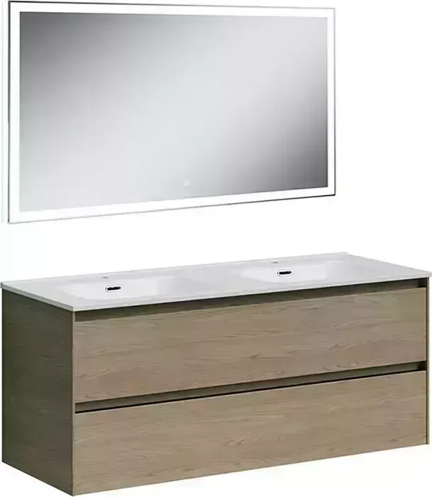 Мебель для ванной Sancos Cento 120 два ящика, двойная раковина, карпатская ель