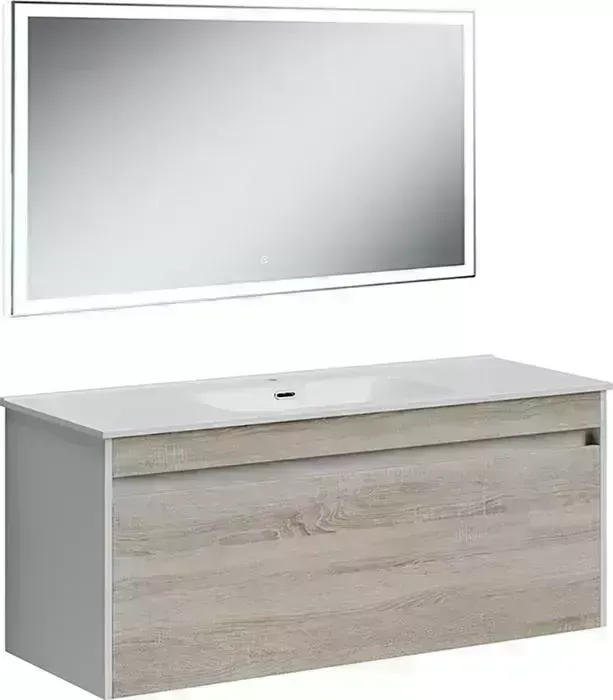 Мебель для ванной Sancos Smart 120 два ящика, дуб бардолино/белый