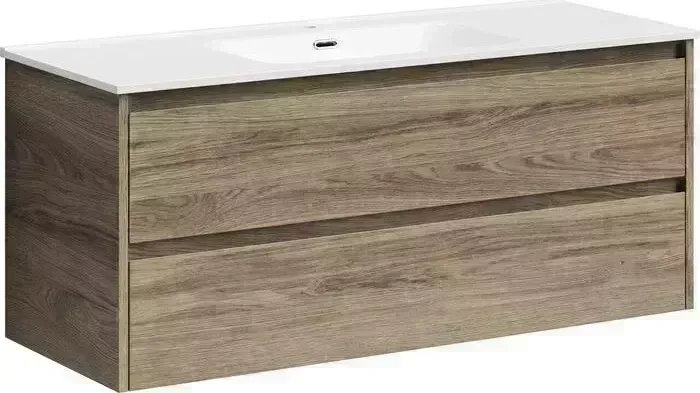 Тумба с раковиной Sancos с Libra 120 два ящика, дуб чарльстон (LB120-1ECH, CN7006)
