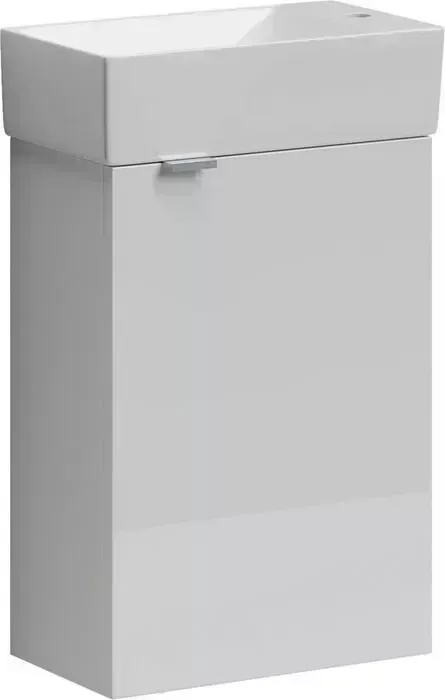 Тумба с раковиной Sancos с Mini 35 левая, одна дверца, белый глянец (MN35WL, CN5008)
