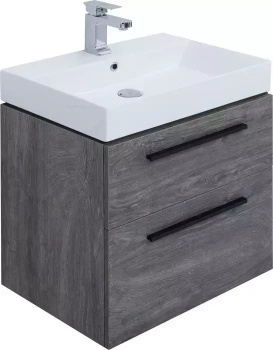 Тумба с раковиной AQUANET с Nova 60 2 ящика, дуб рошелье (242278, 242905, 243724)