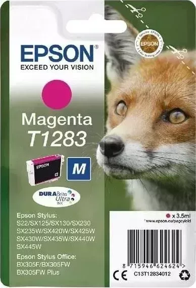 Картридж EPSON I/C for S22/SX125 magenta (C13T12834012)