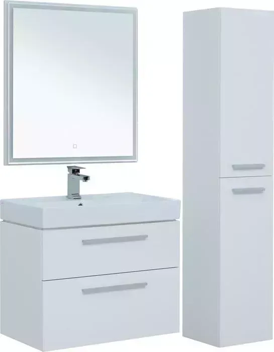 Мебель для ванной AQUANET Nova 75 2 ящика, белый глянец