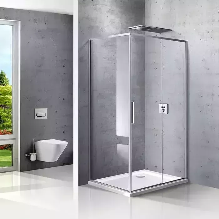 Душевой уголок Vincea Slim VSR-2SL 120x90 правый, с мраморным поддоном, прозрачный, хром