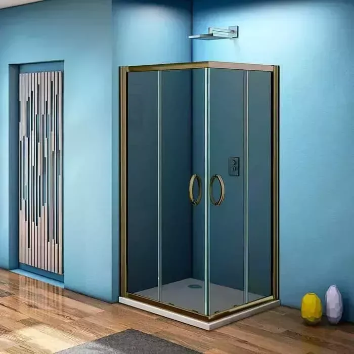 Душевой уголок Good Door Jazz CR 100x100 с поддоном, тонированный, бронза