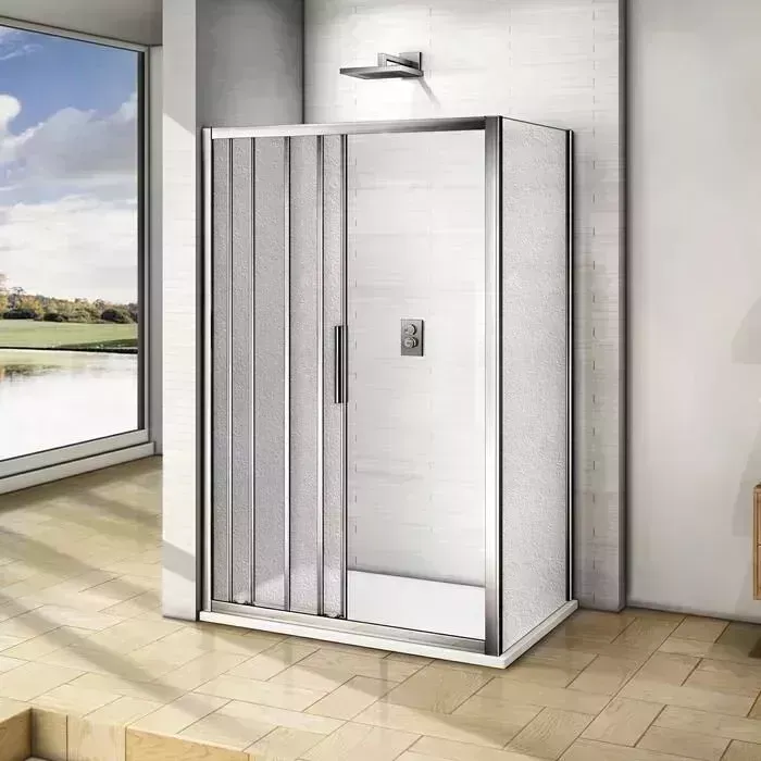 Душевой уголок Good Door Orion WTW+SP 100x100 с поддоном, матовый Grape, хром