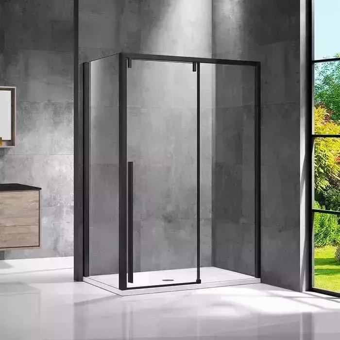 Душевой уголок Vincea Lugano VSR-1L 120x90 с поддоном, прозрачный, черный