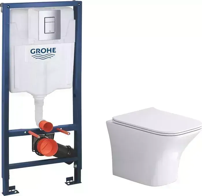 Комплект унитаза с инсталляцией GROSSMAN Galaxy с Grohe, сиденье микролифт (GR-4476S, 38772001)