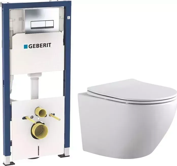 Комплект унитаза с инсталляцией AQUANET Cetus 2.0 W с и сиденьем микролифт (243541, 458.128.21.1)
