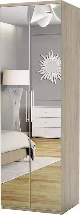 Шкаф комбинированный Шарм-Дизайн Комфорт МК-22 80х60 с зеркалами, дуб сонома