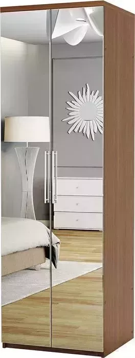 Шкаф Шарм-Дизайн с полками Комфорт МП-21 80х45 с зеркалами, орех