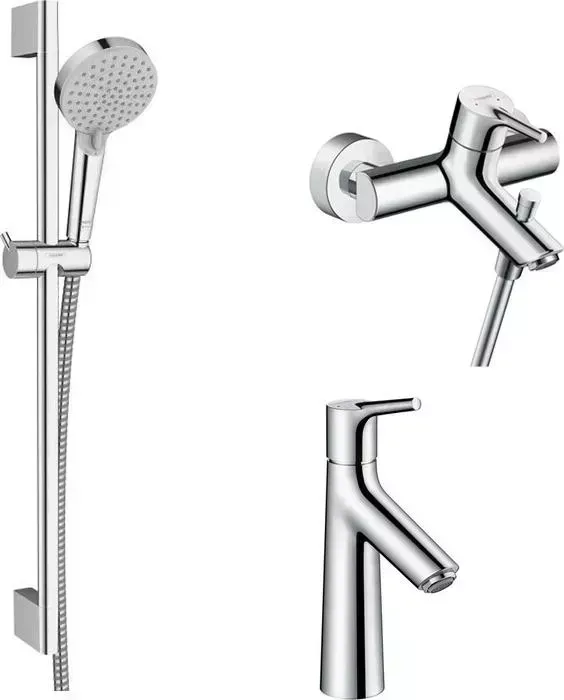 Комплект смесителей Hansgrohe Talis S с душевым гарнитуром, хром (72400000, 72021000, 26275000)